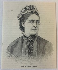 Gravure magazine 1877 ~ MME E LYNN LINTON