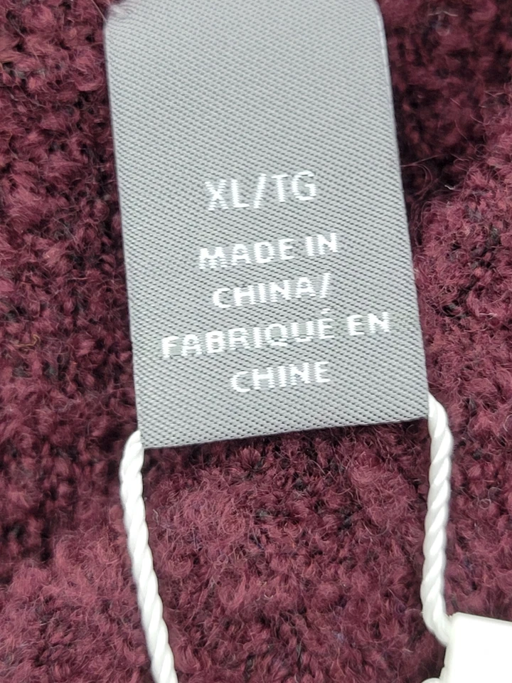 Suéter Michael Bastian Para Hombres XL Granate Azteca Rayas Cuello Redondo Suave Mezcla de Lana Foto 4 de 4