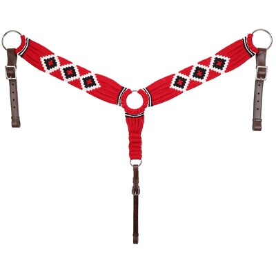String Collars BREAST COLLAR Scarlet Mohair Strings Soft Red with Black & White ...