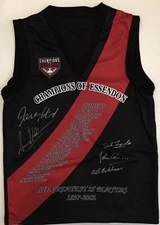 JAMES HIRD & SIMON MADDEN Signed Jumper Essendon Greatest 25 Players AFL COA