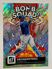 Salvador Perez 2022 Donruss Baseball Bomb Squad Silver Rapture Parallel #BS-1
