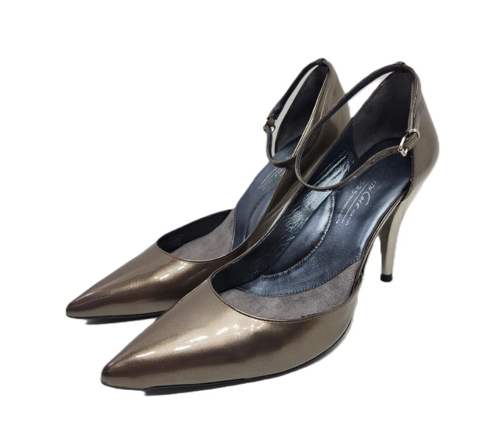 Kenneth Cole New York Metálico Punta Tobillo Correa Tacones Dorado Zapatos Talla 9 Foto 2 de 4