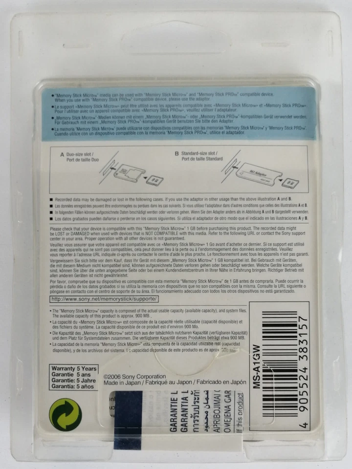 SONY STICK MICRO M2 - 1GB - SCHEDA MEMORIA - NUOVA SIGILLATA - Immagine 3 di 3