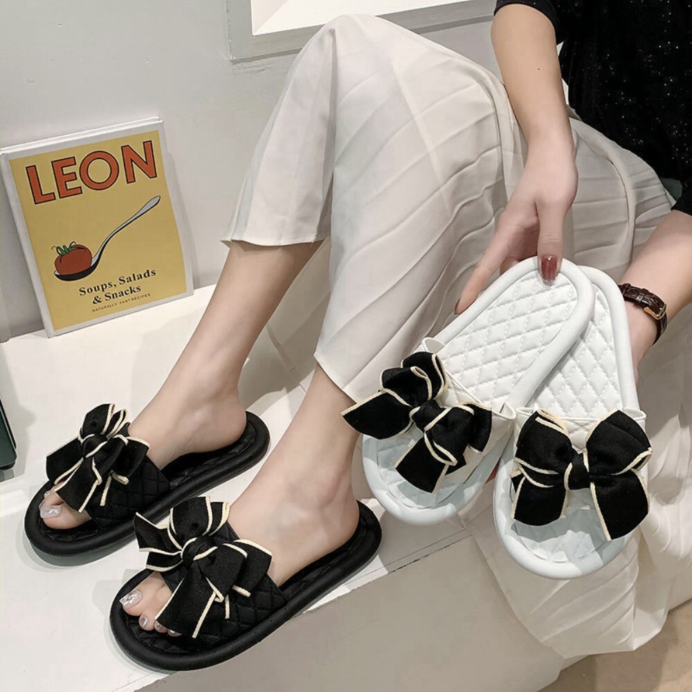 APL Pantofole da donna con decorazione ad arco antiscivolo fisse ciabatte da spiaggia