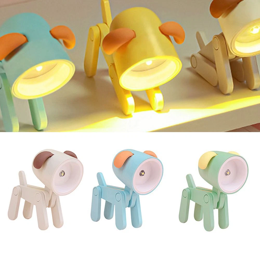 Dog Mini Cute Light Cartoon Desk Lamp LED Night Lights Folding