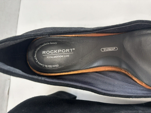 Rockport Total Motion Luxe Heel Pump Womens Black Suede Leather Pointed Toe Sz 8 - Picture 6 of 14