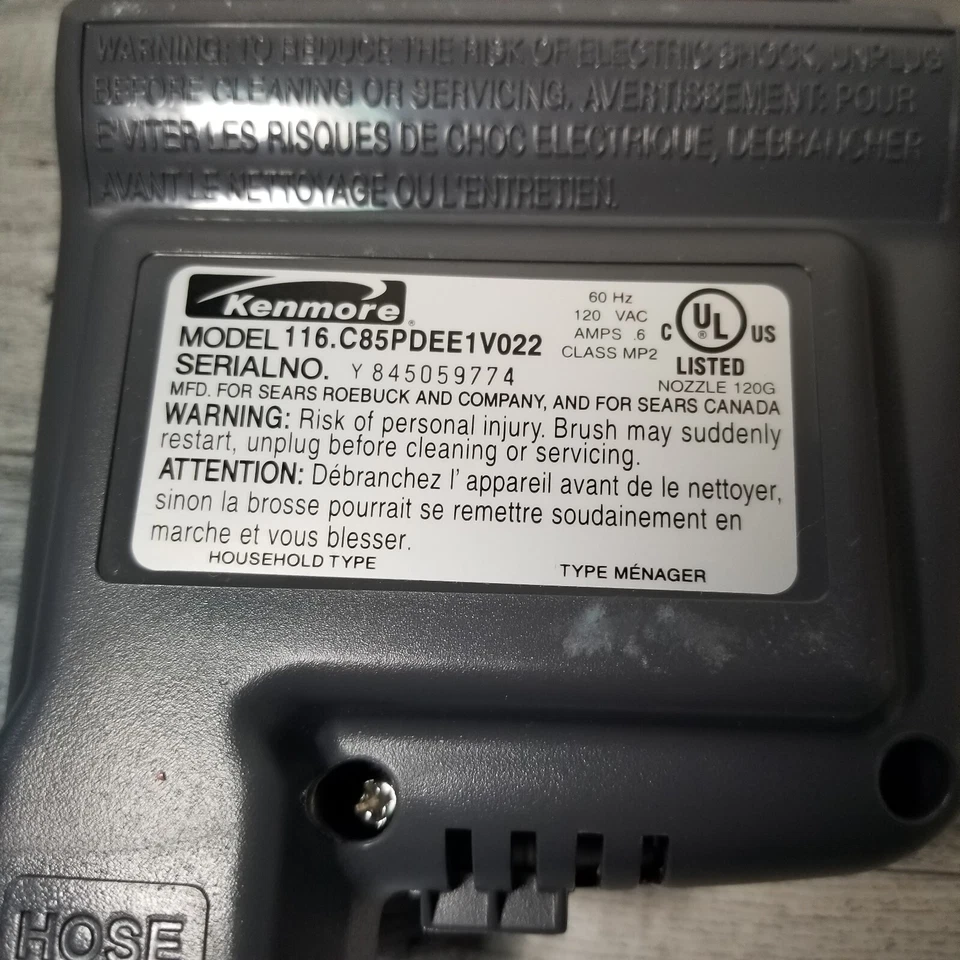 Kenmore Vacuum Pet PowerMate Canister Vac Attachment Head 116.C85PDEE0V022 EUC - Image 4 of 4