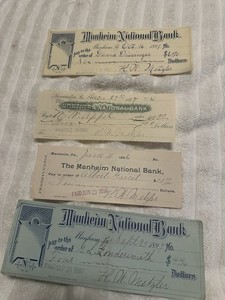 Manheim, PA - Manheim National Bank 44 Checks 1896-1913