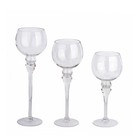 3 Clear Glass Globe Candle Holders Vases Wedding Party Centerpieces Decorations
