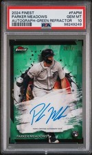 2024 Topps Finest Auto Auto-Green Refractor Parker Meadows #FAPM /75 PSA 10