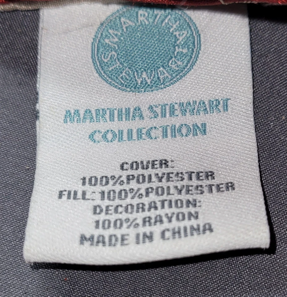 Sofá Almohada Decorativa Cuadrada Roja Martha Stewart Habitación para Sol Dormitorio Hogar Oficina Foto 3 de 4