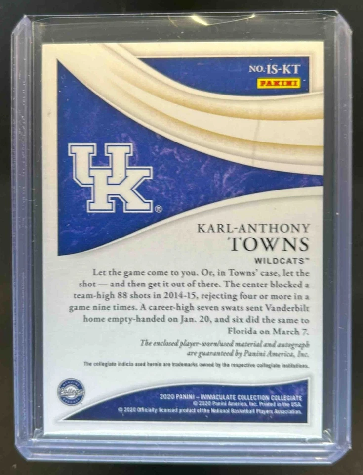2020-21 Immaculate Collegiate Karl-Anthony Towns Signature Patch Gold Auto #/10 - Image 2 of 2