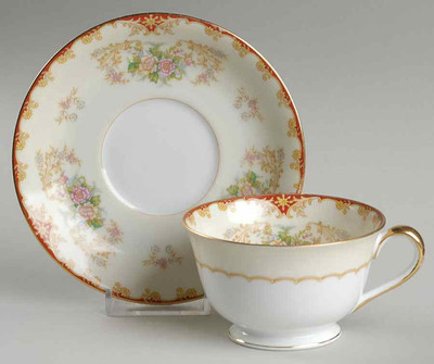Vintage Occupied Japan Noritake China Cardinal Rose Tea Cup & Saucer 422829