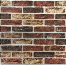10-Pack 52.5 Sq.Ft Faux Brick 3D Wall Panels Peel and Stick in Red Brown, Self A