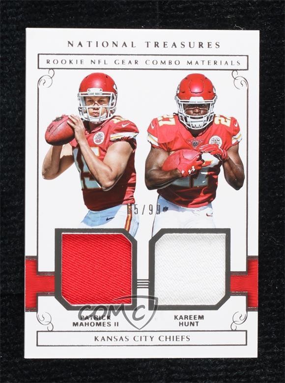 2017 Panini National Treasures 65/99 Patrick Mahomes II Kareem Hunt #21 RC 0b3o
