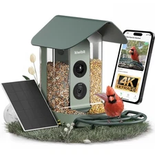 Beako™ Smart Bird Feeder with 4K Camera Solar Powered for Outdoors - Ultra HD...