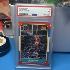 Fleer 1986-87 Rookie Spud Webb #120 PSA 7 Atlanta Hawks NBA Basketball