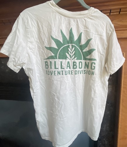Billabong T Shirt Mens Medium Adventure Division White Double Sided Tee - Picture 2 of 5