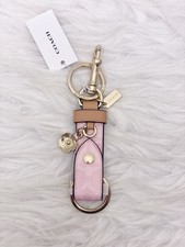 NWT Coach Trigger Snap Bag Charm In Signature Canvas With Heart Charm CEA24