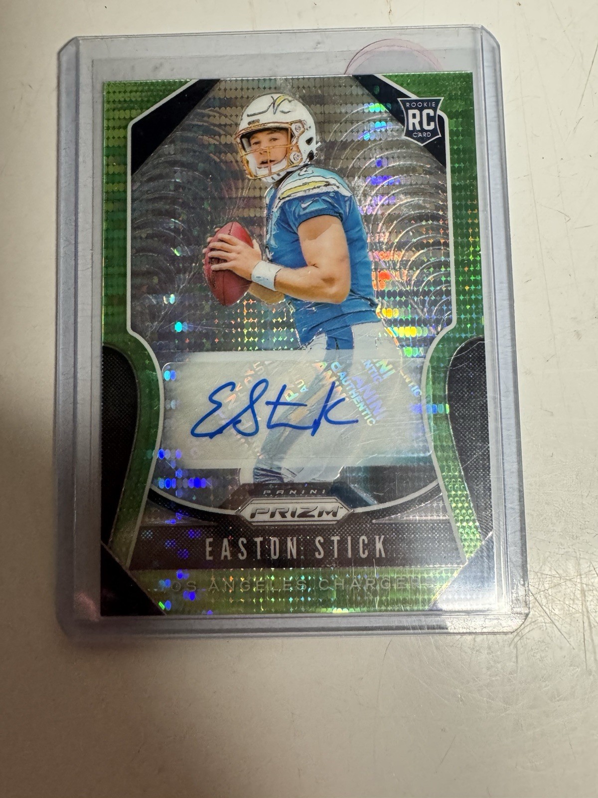 Easton Stick Panini Prizm #307 Autograph-Neon Green Pulsar