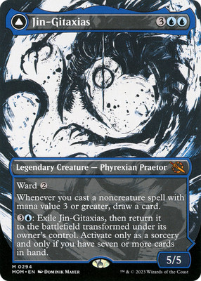 x1 Jin-Gitaxias // The Great Synthesis MOM MTG 294 SHOWCASE BORDERLESS MYTHIC 1x