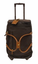 Bric's-Milano valigia da trasporto in camoscio marrone con bordo in cognac 21"