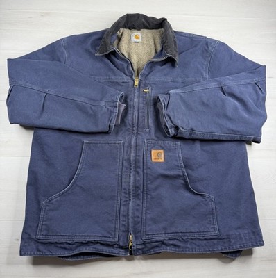 Vtg Carhartt C61 DPB Jacket Sherpa Lined Canvas Work Chore Duck Y2K Mens 2XL