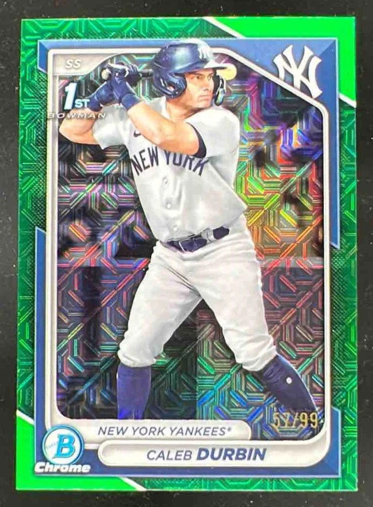 2024 Bowman Chrome Mega Box Green Mojo Refractor #BCP-214 Caleb Durbin RC /99