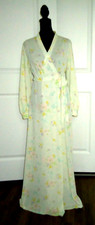 RARE Vintage 1960s Snowdon Women's Nylon Floral Long Robe Size-M