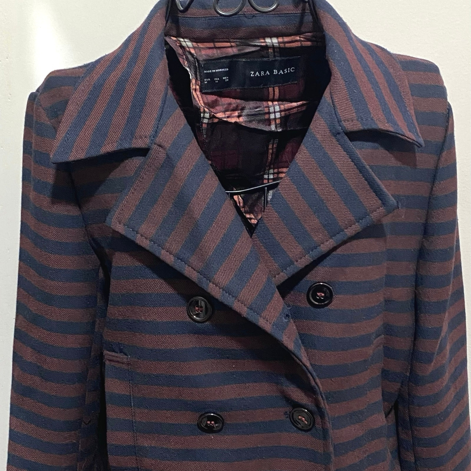 Zara Basic Blazer Size Medium Double-Breasted Nav… - image 2