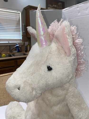 24” Jellycat Bashful Unicorn Plush Jumbo White Cream Pink Stuffed Animal - Bild 2 von 15