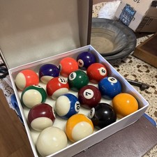 NWB NEW Pool Table Billiard Ball Set, Art Number Style Empire
