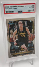 CAITLIN CLARK Trading Card 2022 Bowman UNIVERSITY #50 IOWA HAWKEYES graded PSA 8