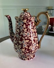 VTG ? Royal Albert Lord Nelson Burgundy Brocade Cherry Floral Hot Water Pot