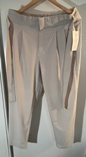 Athleta Skyline Pant II Size 10 Beige Paperbag Waist Featherweight Stretch NWT