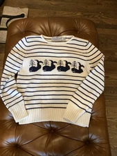 Vintage Susan Bristol Sweater  Blue White & Whales! Granny Cottagecore Sz M