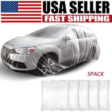 5 Pack Clear Plastic Disposable Car Cover Temporary Universal Rain Dust Garage 5 Pack Clear Plastic Disposable Car Cover Temporary Universal Rain Dust Garage