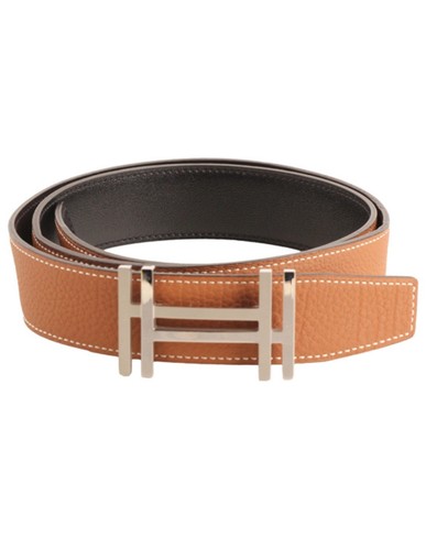 Hermes Au Carre Wendegürtel schwarz/braun Leder Größe Taille Größe 36 Inch