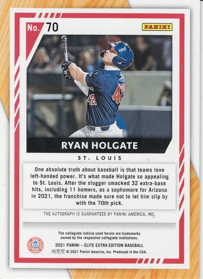 2021 Panini Ryan Holgate Elite Extra Edition On Card Autograph - Image 2 of 2