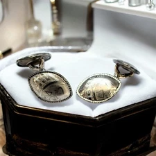 Vintage 1920s Art Deco Era Antique Talon Grip Cufflinks Signed HWK Co.