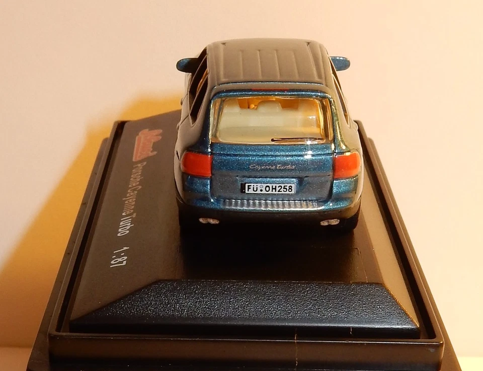 Micro Metal Die Cast Schuco Ho 1/87 Porsche Cayenne Turbo Blu Metal No Box - Immagine 4 di 4