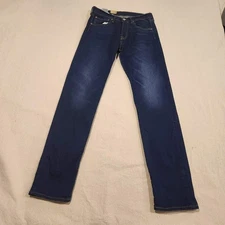 NWT Levis Jeans Mens Blue 31x34 501 Fit stretch dark Wash Denim button fly