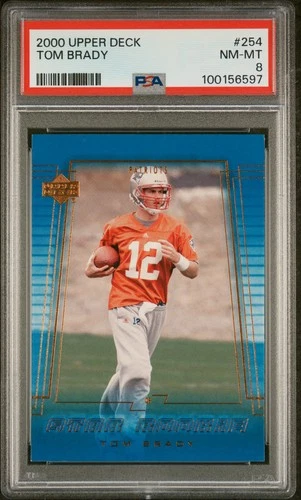 2000 UPPER DECK #254 TOM BRADY ROOKIE RC PSA 8