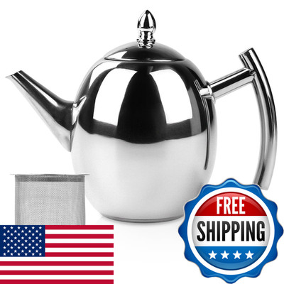 Jadeshay Tea Kettle 1L Large Stainless Steel Teapot Coffee Pot Removable Filter