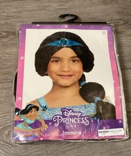 Disney Princess Jasmine Costume Wig Black Dress Up Aladdin Halloween Age 8 NIP