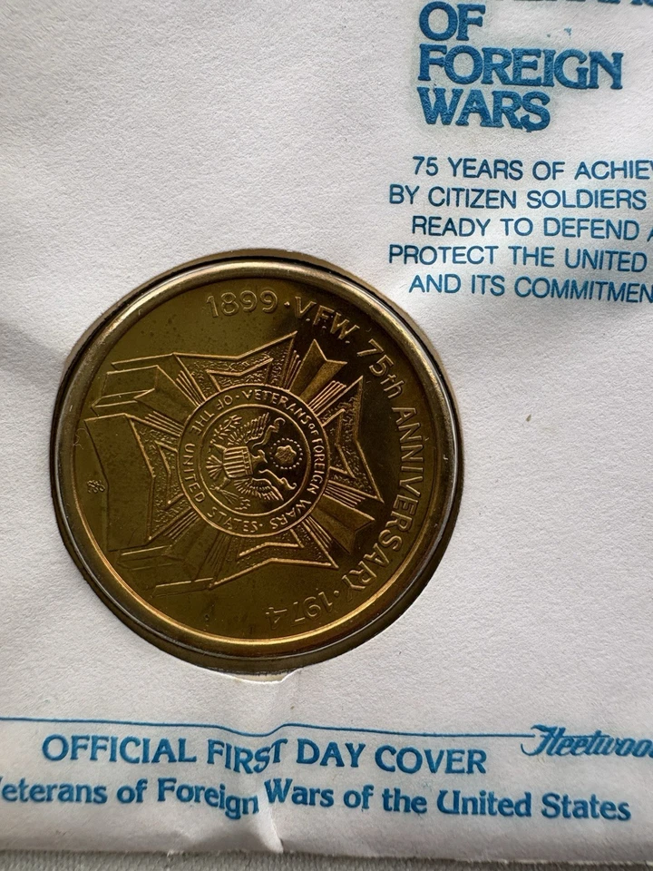 VFW Foreign Wars 75th Anniversary Bronze Coin Sealed Envelope C.O.A. COMPLETE - Image 3 of 4