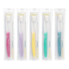 Nimbus Extra Soft Toothbrushes - Compact Size Head - Assorted Colors - 5 Pack