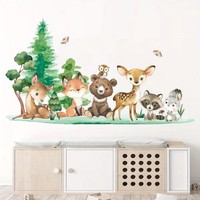 Wandsticker Kinder Tier Wandaufkleber Dekoration 3176A, Abnehmbare Wandtattoo