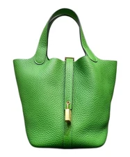 Hermes Bag 2024 Picotin Lock PM Handbag Vert Yucca Taurillon Clemence Leather 99