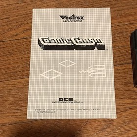 Vintage MB Vectrex Cosmic Chasm Cartridge 1982 with  Overlay and Instructions